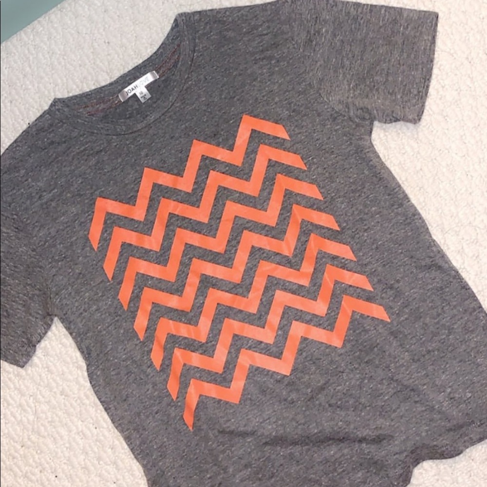 Grey stripped shirt with orange